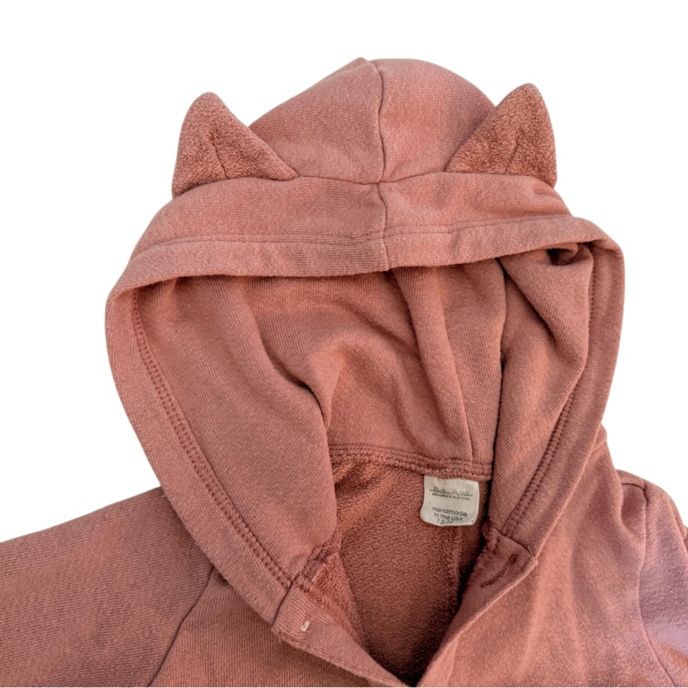 Little Road Co (formerly Lulu &Roo) Pink Hooded Baby Onesie with Ears - Picture 5 of 6